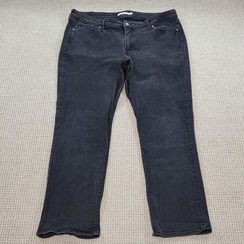 Levi's 414 Classic Straight Faded Black‎ Jeans Womens 18W Denim Pants